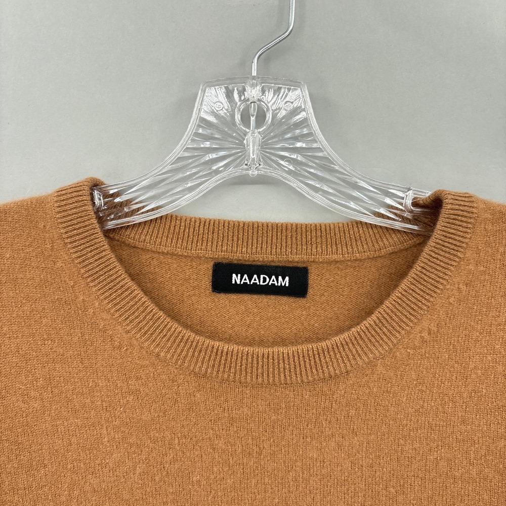 Naadam Sweater Womens Medium Brown 100% Cashmere Crewneck Raglan Knit Pullover - Picture 3 of 12